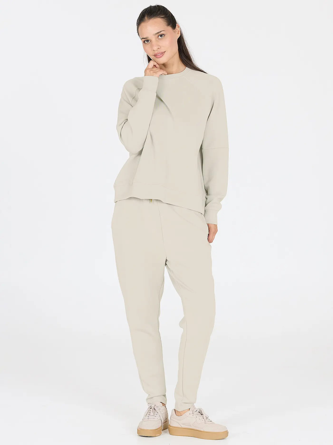 ATHLECIA | Damen Fitnesssweater Jacey Crew Neck | beige